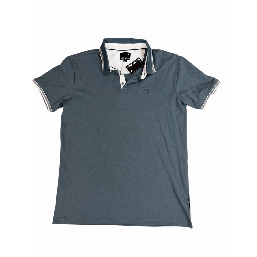 Stone Falcon Mens XL Green Polo Shirt Short Sleeve Cotton Blend NWT